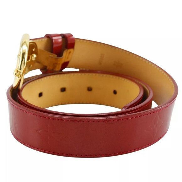 LOUIS VUITTON ceinture belt M6980 Pomdamul Red Monogram Vernis Women - Picture 3 of 16